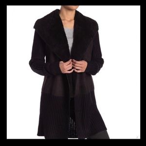 ❄️NWT❄️Faux Shearling shawl collar sweat…